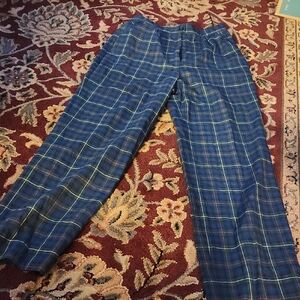 Pendleton Womens Blue and Yellow Plaid Dress Pants